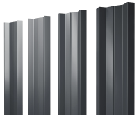 Евроштакетник двусторонний М-образный 0,35x110 мм серый RAL 7024 1м