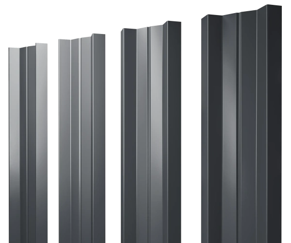 Евроштакетник двусторонний М-образный 0,45x110 мм серый RAL 7024 1м