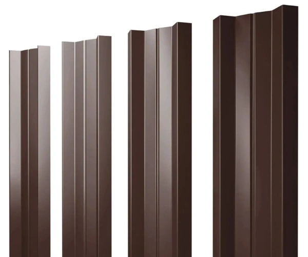 Евроштакетник двусторонний М-образный 0,4x110 мм коричневый RAL 8017 1м